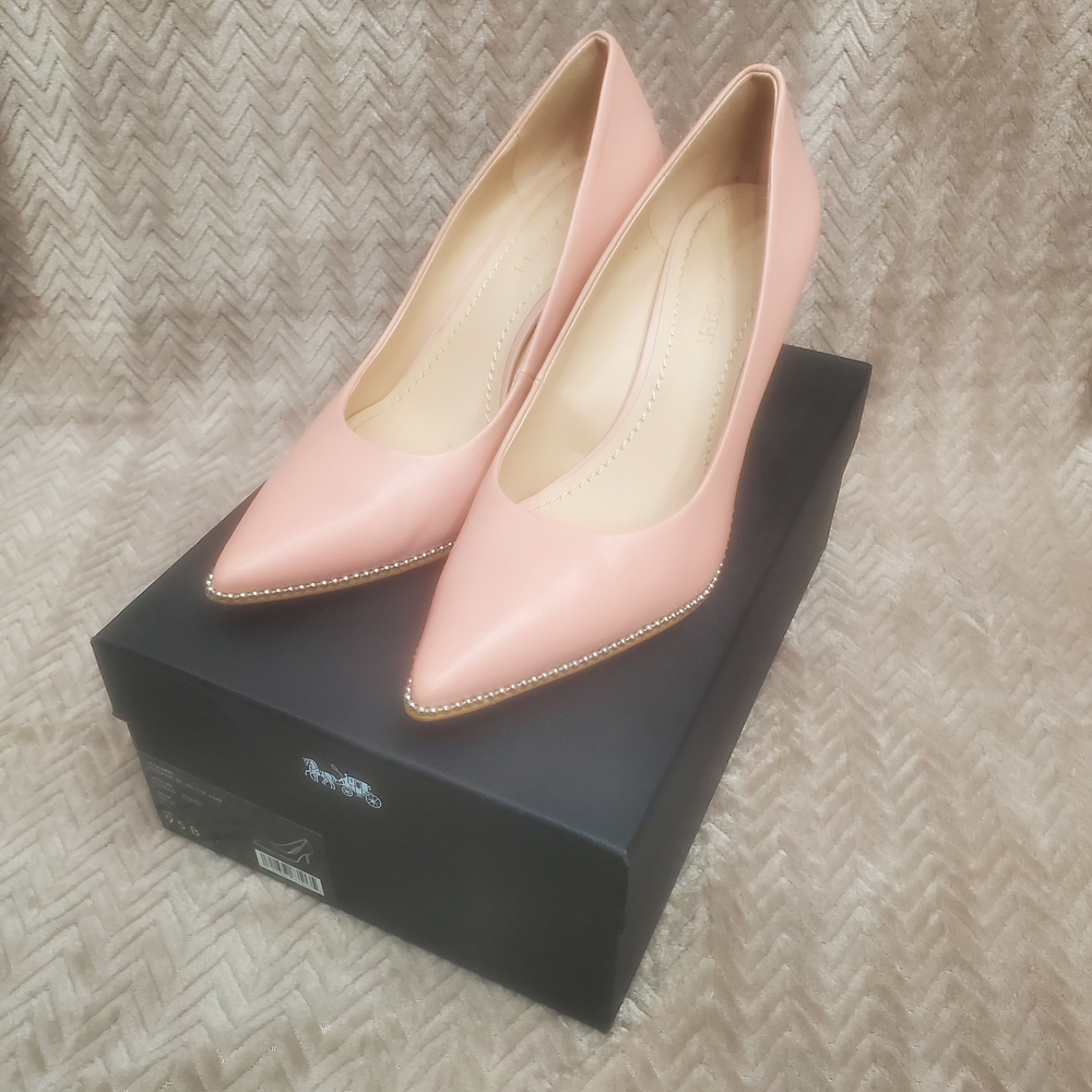 Coach Beadchain Blush Pink Heels